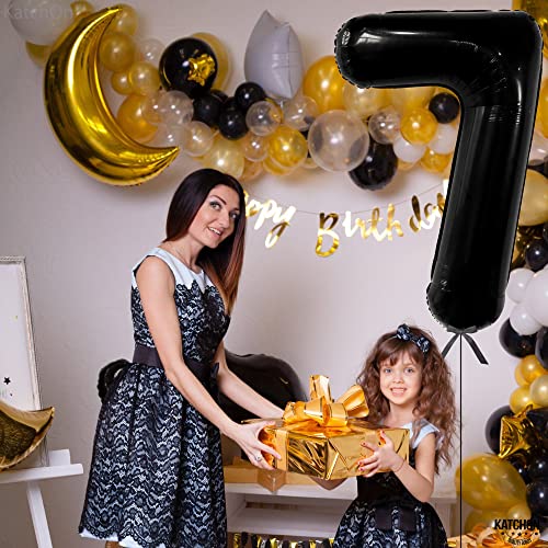 Image of KatchOn, Black 40 Inch Giant Number 7 Balloon - Birthday Decorations for 7 Year Old Boys & Girls