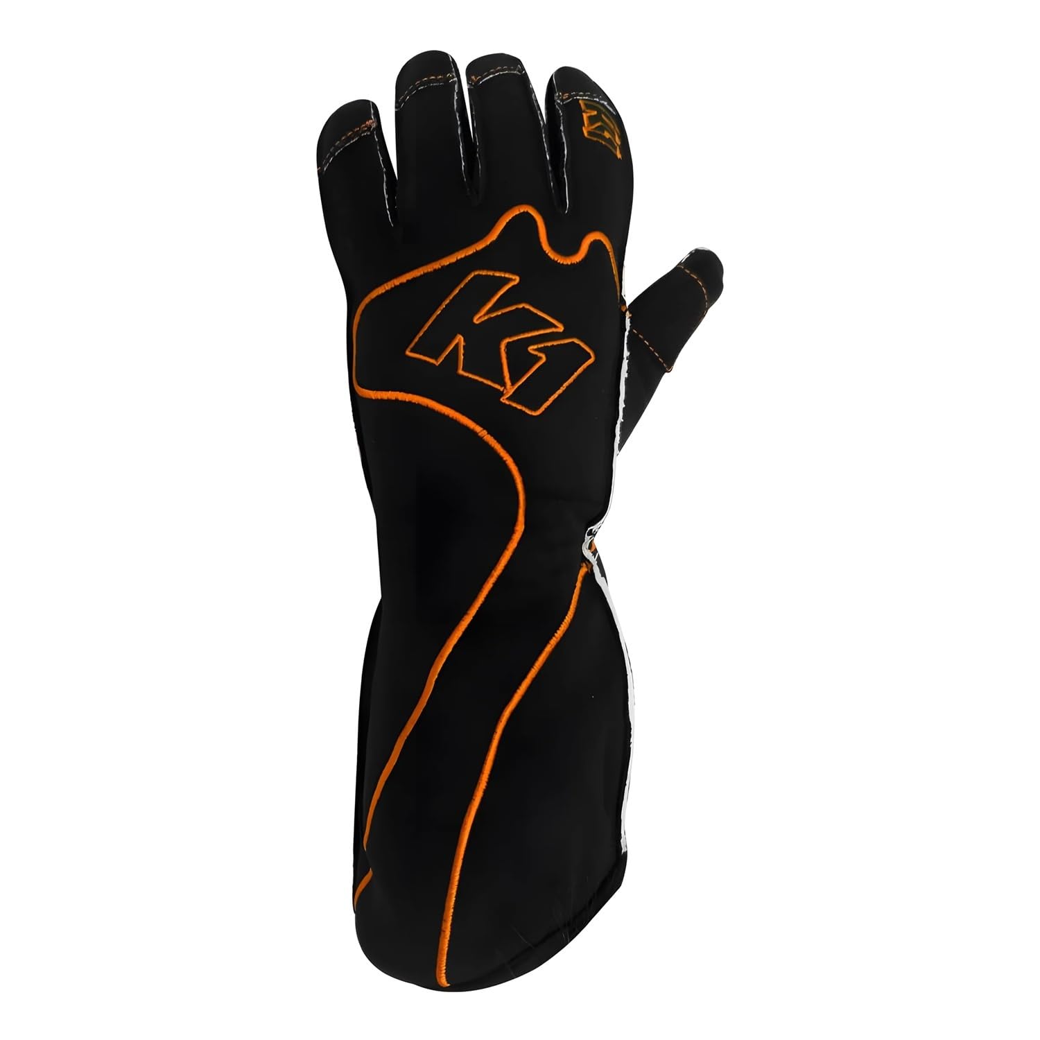 K1 RaceGear Driving Gloves RS1 Single Layer Cotton Polyester Black Orange Medium Pair