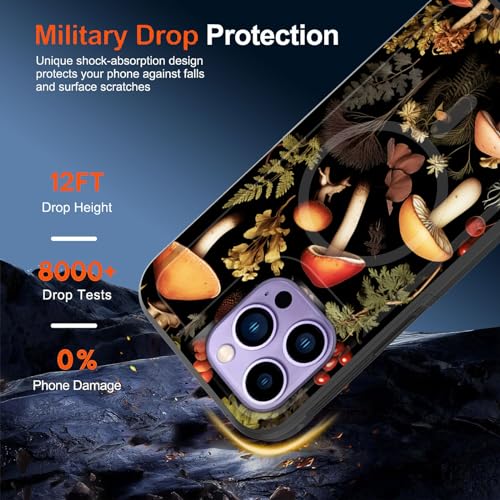 ZQLPLZR Magnetic for iPhone 15 Pro Max Case,[Compatible with MagSafe] [Military Grade Drop Protection] Heavy Duty Shockproof Phone Case for iPhone 15 Pro Max 6.7'',Forest Mushrooms - image 2