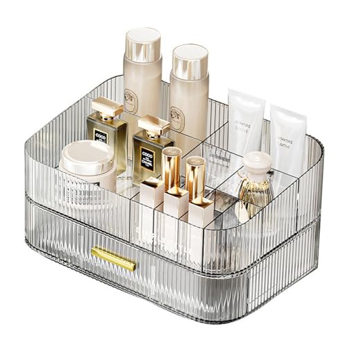 Grande organizzatore per trucchi cassetti impilabili in per il bagno Make Up organizza a levre & Range Skincare Profumo Grigio-a 1 acrilico rosso