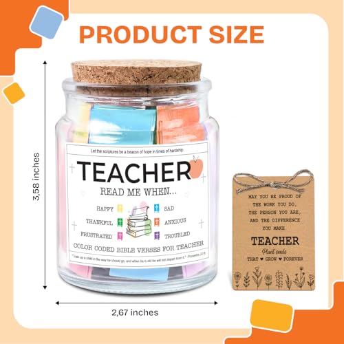 Image of NewEleven Teacher Gifts For Women, Men - Teacher Gifts, Appreciation, Thank You Present, Inspiratonal Gift For Teachers From Student - Bible Verse Jar