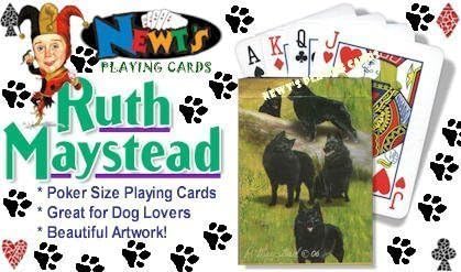 Best Friends Playing Cards, by Ruth Maystead - Schipperkes