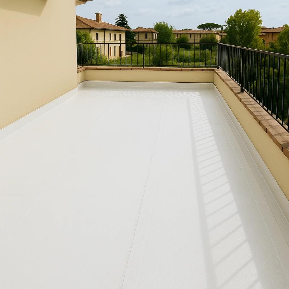 FORTUNATO Guaina Autoadesiva Polimerica Ardesiata Bianca 4 Kg/m² Impermeabilizzazione Coperture CASASCIUTTA Rotolo 1 x 10 m