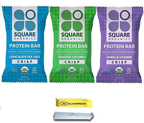 Squarebar Organic CRISP Protein Bar 3 Variety (9 PK) + 1 Bonus clip from Glutenfree4U