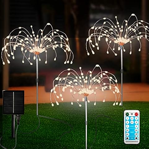 FANSIR Solar Fireworks Garden Lights with Remote Cover