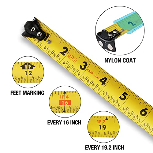 Cinta Métrica Retráctil DURATECH 25FT con Fracciones 1/8 miniatura 3