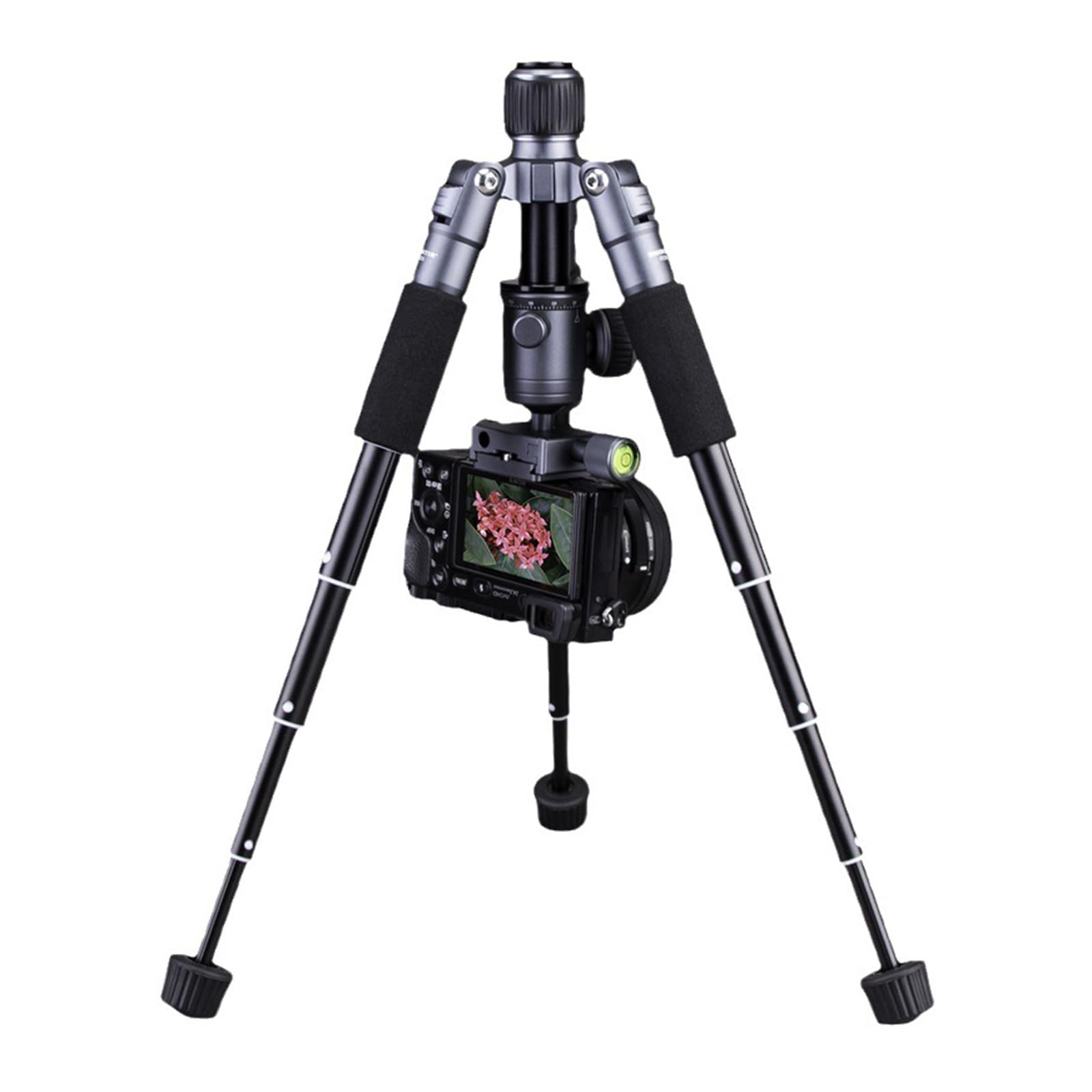 Treppiede 5 sezioni 360 gradi Rotazione orizzontale Testa in alluminio leggero per fotocamere DSLR Videocamere Fotografia Treppiede Mount