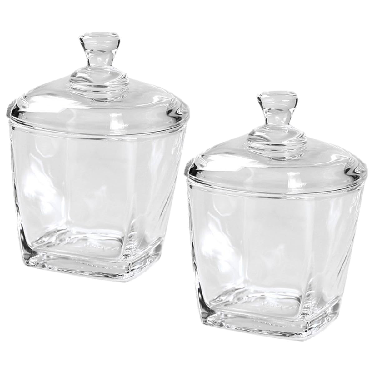 SHINEOFI 2stücke Transparente Glasbonbongläser mit Deckel Wiederverwendbare Aufbewahrungsbehälter für Tee und Süßigkeiten Dekorative Snackgläser mit Verschluss