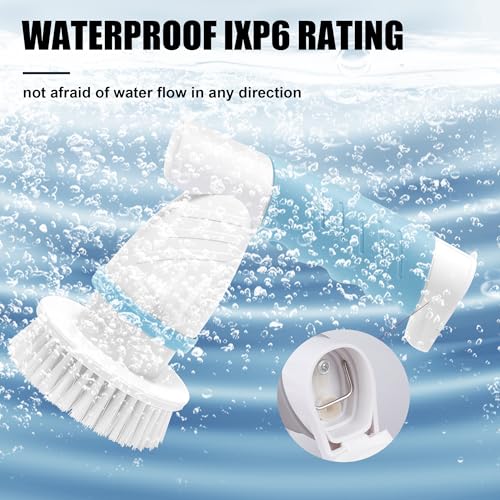 Image of Electric Spin Scrubber, Electric Cleaning Brush Scrubber for Bathroom Electric Spin Cleaner with 4 Replaceable Shower Cleaning Brush Heads for Wall, Tile Floor, Bathtub, Toilet, Window