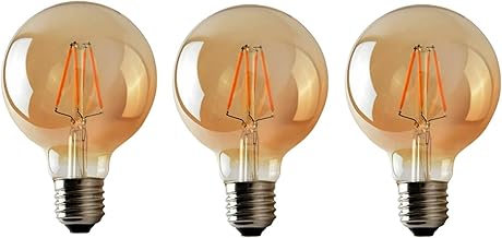 LED Globe ampoules LED vintage Edison G95 8 W, culot à vis E27 rétro à filament en verre antique pour un beau design Lot de 3. (paquet de 3)