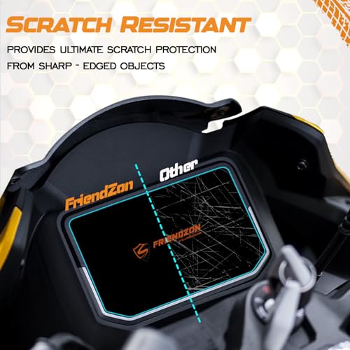 Image of FriendZon Screen Guard For Hero Xtreme 250R TFT Digital Meter [2025] | Anti-Bubble | Scratch Resistant | HD Clear | Anti-Fingerprint | TFT Instrument Display Protector | Xtreme Accessories [Not Tempered Glass] (Pack of 1)