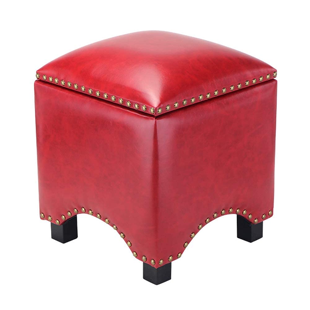 Repose-pieds en similicuir vin rouge pour sublimer votre salon