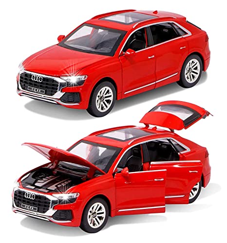 Image of ARNIYAVALA 1:24 Diecast Audi Q8 Toy Car Scale Model,Pull Back Vehicles Alloy Simulation Supercar with Lights and Sound Also for Car Dashboard,Kids,Adult