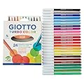 Giotto - Confezione da 24 pennarelli Giotto Turbo color, con punta in fibra, per scuola e arte