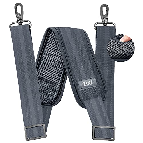 Image of ZINZ 79 inch Shoulder Strap, Extra-thick Fixed Cushion Pad and Dual Clasps Universal Replacement Strap with Metal Swivel Hooks for Laptop Bags, Luggage Bags, Camera, Crossbody (200cm,Dark Gray)