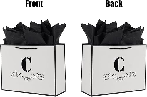 Miniatura 3 de ysmile Bolsa de regalo de letras con papel de envoltura para hombres, mujeres, niños y niñas, bolsa de papel grande de 12 pulgadas para cumpleaños,