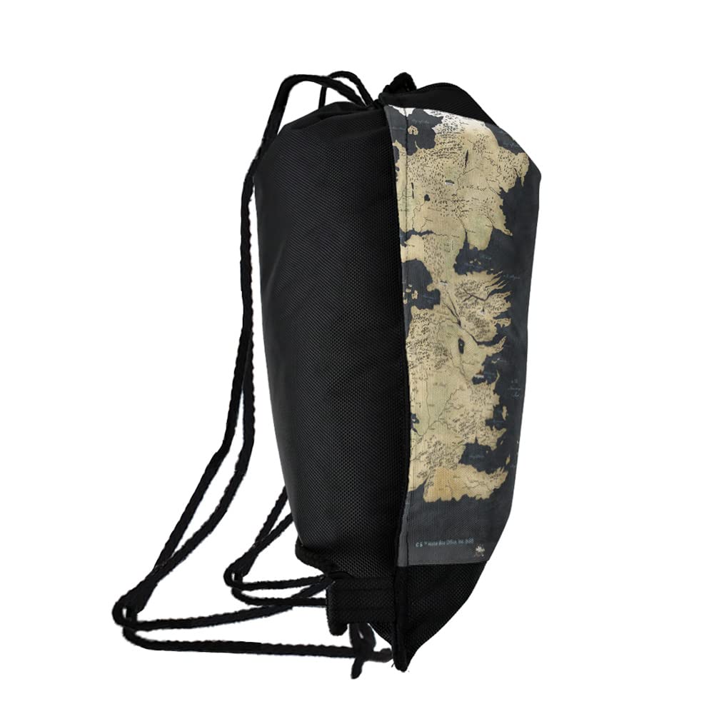 LOGOVISION Game of Thrones Westeros Map Drawstring Backpack Sports Bag Sackpack 17