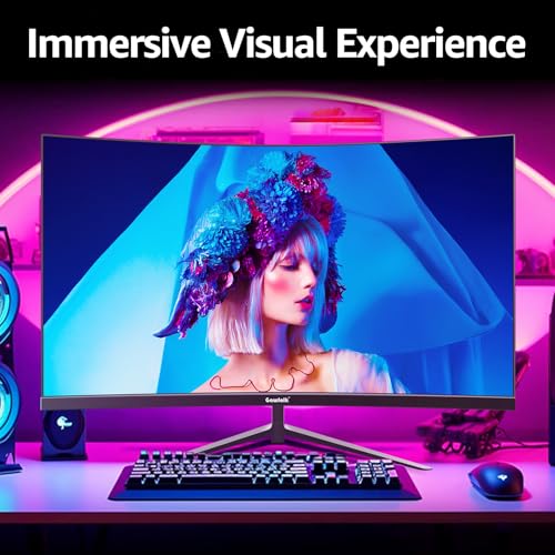 Gaming Monitor 32 Pouces 240Hz, écran PC incurvé Full HD 1080P, écran d'ordinateur incurvé 1800R sans Cadre avec FreeSync et Technologie Eye Care, supporte VESA – Image 6