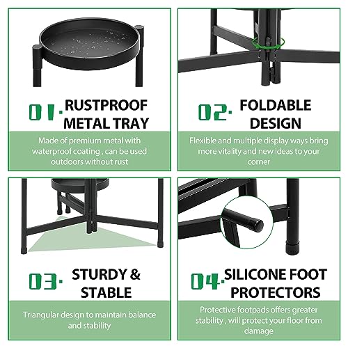 Ouduoplant OUDUOPLANT001 Plant Stand Indoor Outdoor ,5 Tier Foldable Corner Tall Plant Shelf For Multiple Plants, Black Metal Tiered Plant Stand Sturdy And More Balanced, For Garden Patio Lawn Balcony thumb #6