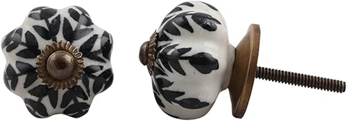 Indian Shelf 12 pomos de gabinete individuales  Perillas de cajón de Leaf Farmhouse  Pomos de tocador para niños negros  Perillas para cajones de