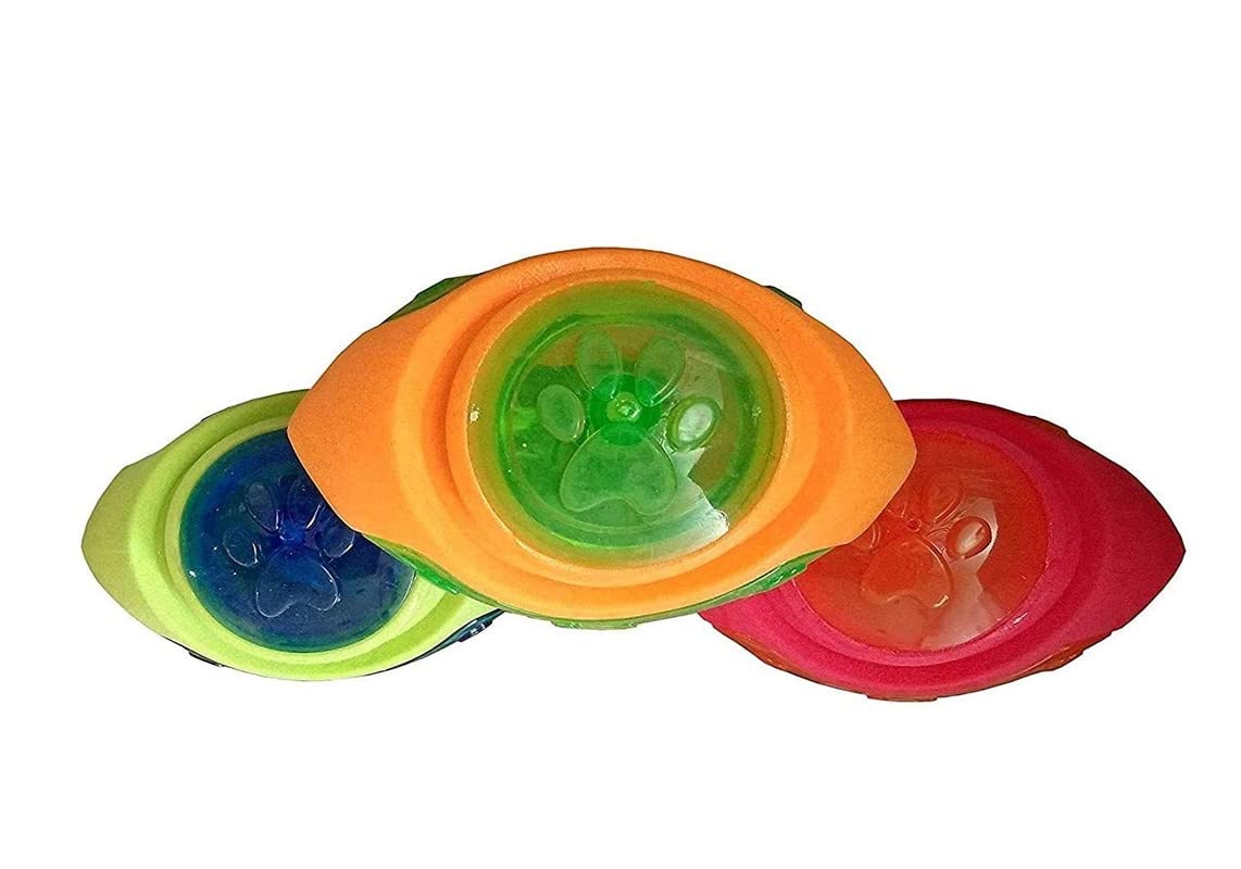 Dog Trust Durable Non Toxic Natural Rubber Rugby Ball with LED Light Squeaky Sound Toy Ideal for Playing and Chewing Aggressive Chewers Dogs and Puppies (Multicolor, Pack of 1 Piece) (B09VDP8MS6) Amazon Price History, Amazon Price Tracker
