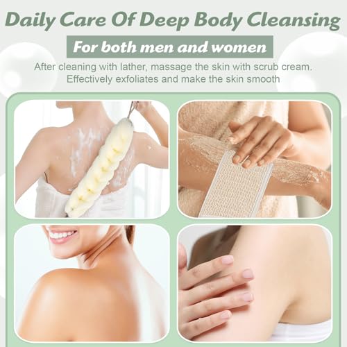 Molirex 3-Piece Long Handle Exfoliating Bath Sponge Set - Image 6