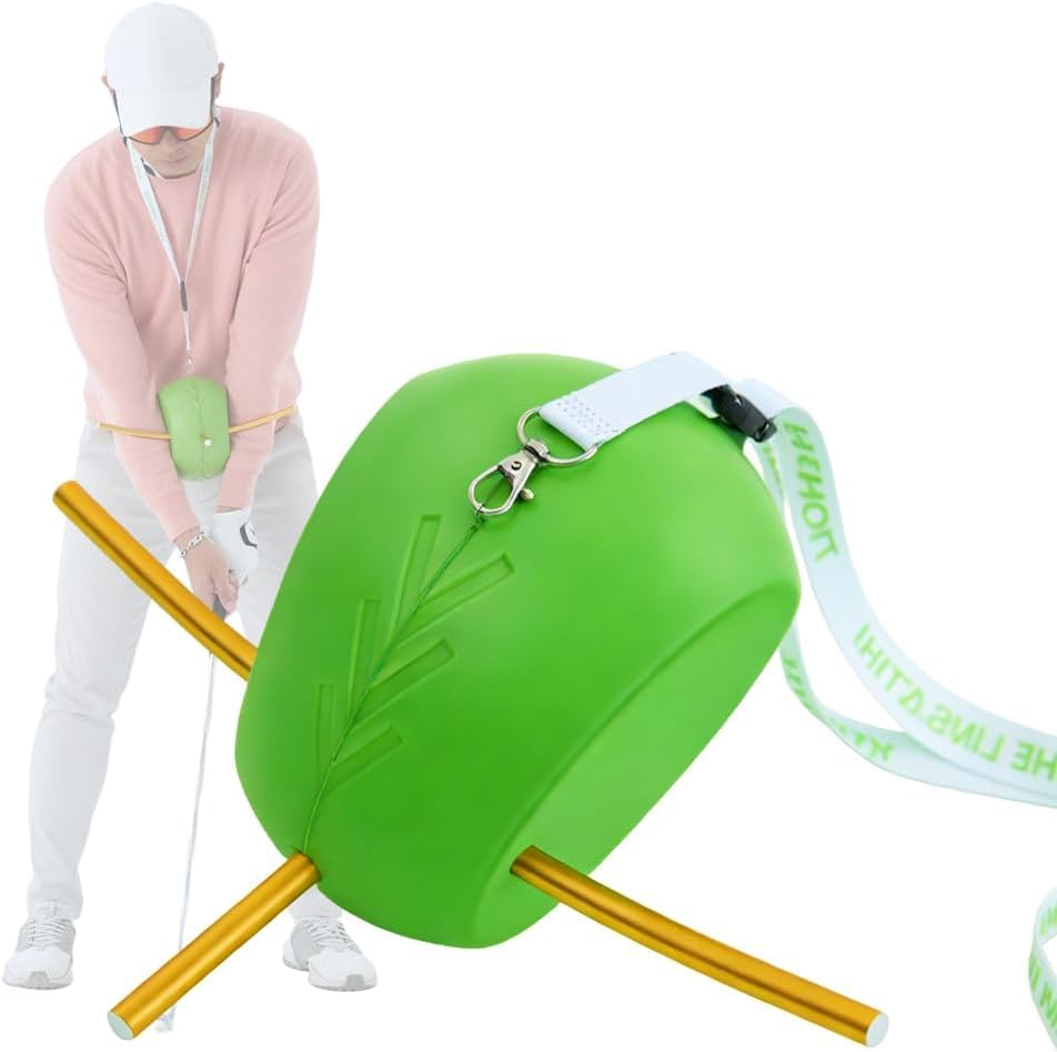 Gresonic Golf Swing Training Aid - Golf Training Ball - Unique Alignment Rod Head - Helps Train Proper Swing Mechanics (green, Standard - with lanyard)