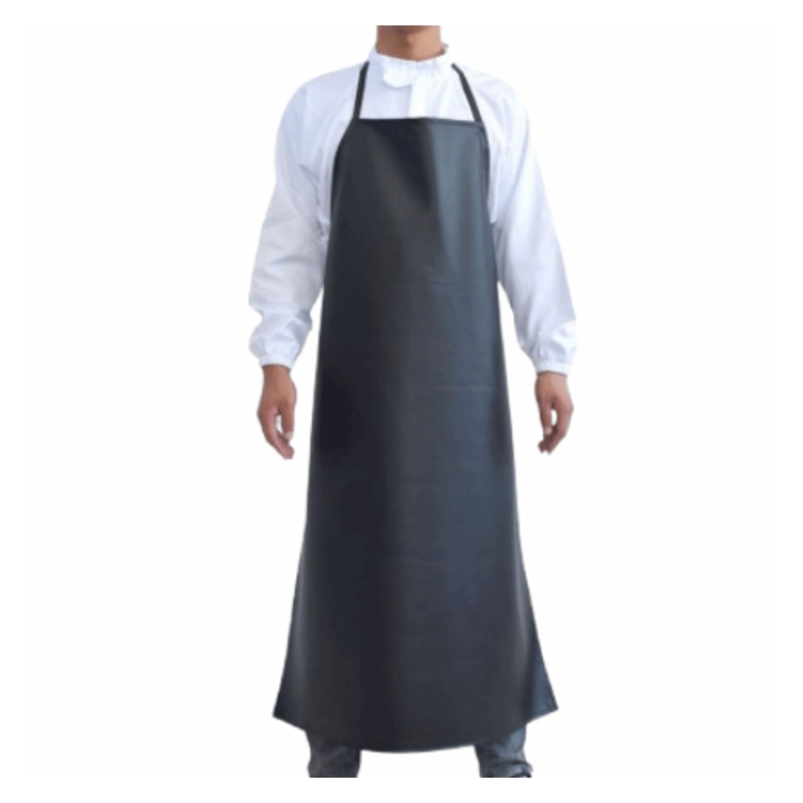 LNHHG Welding Clothes, Thickened PU Leather Apron Oil Resistant Work Waterproof with Welding Protective(120cm Black)