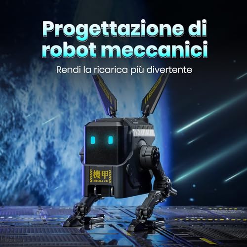 Caricabatterie rapido GaN Alpha da 65W, caricabatterie rapido a 3 porte con presa multipla da viaggio, caricabatterie universale per UK/EU/USA, per iPhone, MacBook, iPad (Nero) - Gadget - Immagine 4