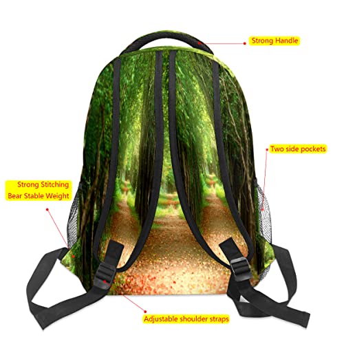 Girls Backpack For Teen Kid Lightweight Travel School Bag Autumn Green Road Casual Daypack Laptop Backpacks For Men Women #TOP1