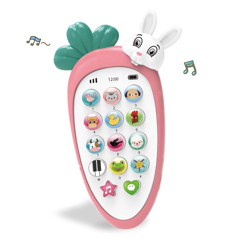 Kidocracy toyz Mobile Phone Toys for Kids Smart Phone Cordless Feature Rabbit Mobile Musical Sound Toys with Smart Light Battery Operated Birthday Gifts for Girls Boys (Pink Carrot Mobile) (B0CT5WSWBC) Amazon Price History, Amazon Price Tracker