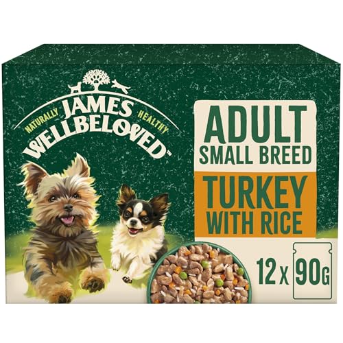 James Wellbeloved Adult Dog Food for small dogs with Turkey in Gravy Pouch 12 x 90 g