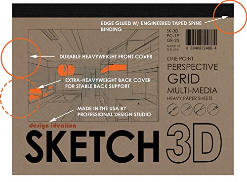 Papier Perspective One Point : Bloc de Dessin Multi-média pour Crayons et Aquarelle - 6