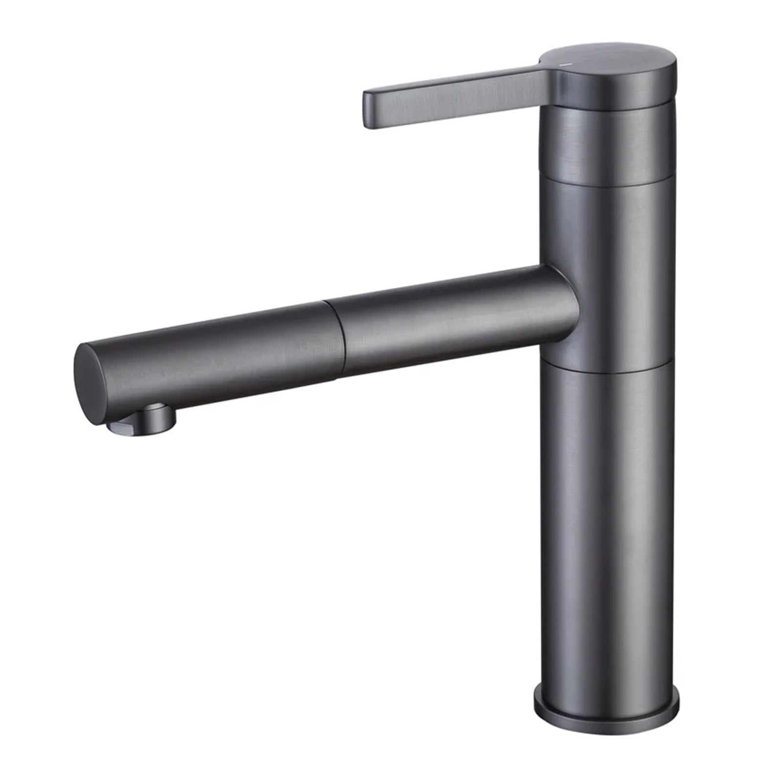 Robinet rotatif 360° gris mat élégant pour vasque de salle de bain design