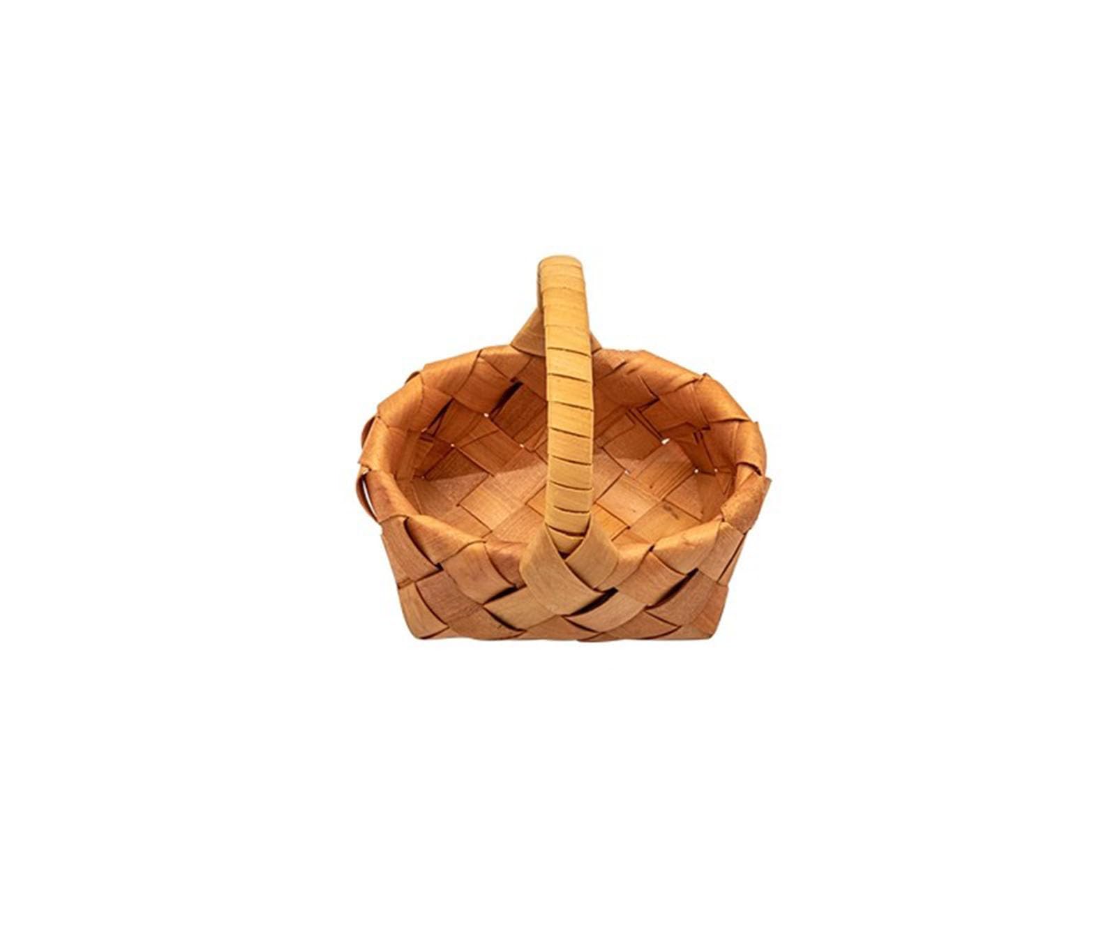LLTCMYGS Montessori Hand-Held Storage Basket, Wooden Chip Hand-Held Basket for Organizing And Decorating Storage