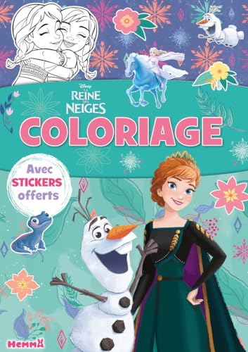 Disney La Reine des Neiges - Coloriage avec stickers offerts - Livre coloriage 4 ans -Livre coloriage La Reine des Neiges - Livre coloriage Disney
