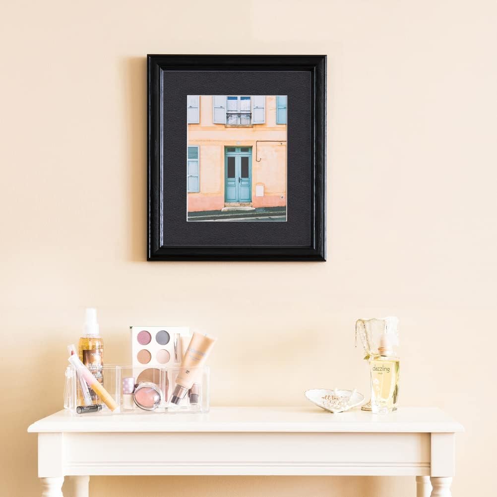 ArtToFrames 6x11 inch Black Stain on Solid Red Oak Picture Frame with 2 Inch Single Black Mat, SingleMat-0066-59504-YBLK-6x11-89