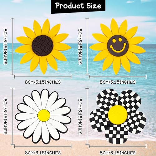 Rubber Beach Bag Accessories Charms for Flower?Bogg Bag decorations for differents ornament with 0.5'' dia Hole-5 Pack2