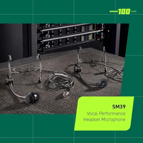 Image of Shure SM39 Headset Microphone - Vocal Performance Cardioid Headworn Mic compatible with Axient Digital, Secure Low Profile Fit, Ergonomic Design, Indoor /Outdoor Windscreens, Sweat Resistant (SM39-TQG)