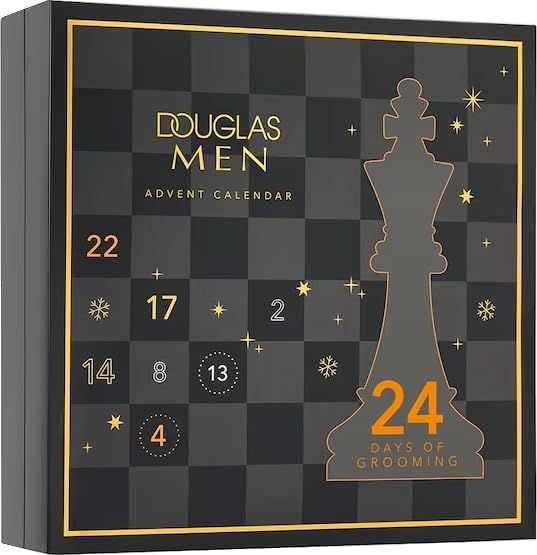 DOUGLAS Collection Beauty Adventskalender 2025 für Männer, 24 Premium Pflege-Produkte mit Kulturtasche, Schwarz