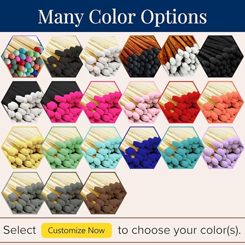 Image of 2 inch Choose Your Colors Safety Matches | Set of 300+ Bulk Artisan Matchsticks with Striker Stickers by Thankful Greetings | Select 3 Colors - 100+ of Each | Custom for Your Home Decor, Gifts, & Events