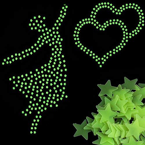 Adesivos de parede Decdeal com 100 peças de estrelas 3D, que brilham no escuro, adesivos de parede d