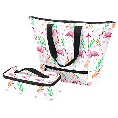 Sac fourre-tout flamant rose isolant pour garder vos repas au frais tout l'été