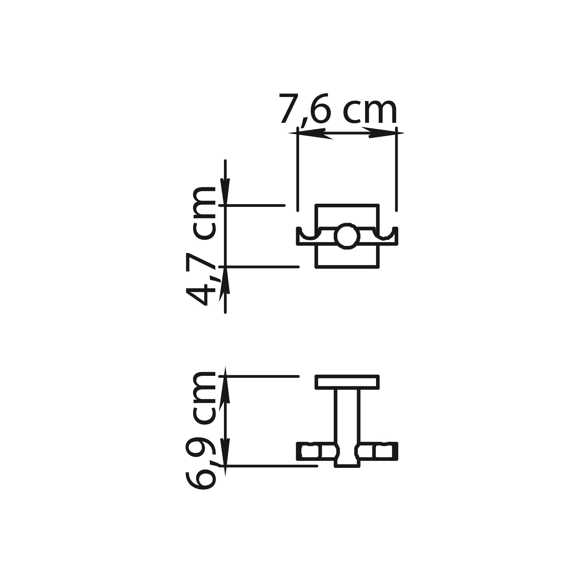 Gedy Fuji Double Hanger Brushed, 7,6x6,9x4,7cm - Image 3