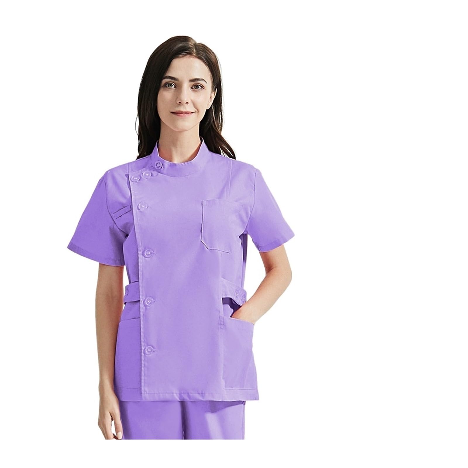 Kasacks Damen Pflege Uniformen Damen Gesundheitsdienst Krankenschwester Berufskleidung Spa Uniformen Damen Preise Anzüge(Purple,M)