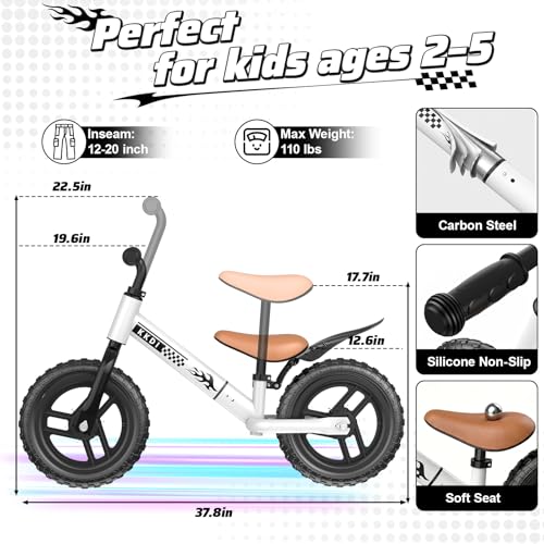 Toddler Balance Bike with Light-Up Wheels