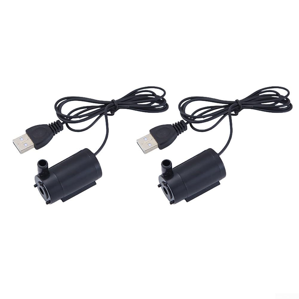 2 Pack Submersible Fountain For, Mini USB Powered Aquarium Water Circulator, Quiet 5V Fish Tank For for Small Pond Aerator, Desktop Water Feature and For