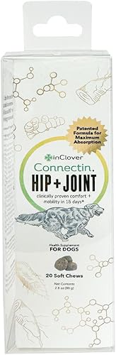 In Clover Connectin Suplemento masticable suave para cadera y articulaciones para perros combina glucosamina condroitina y ácido hialurónico con