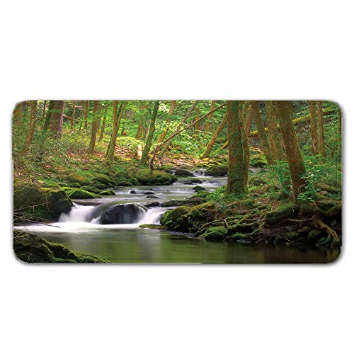 FAIEK Alfombras De Pasillo Sunny Grove Largas Moquetas Largo Entrada Felpudos Patrón 3D Anti-desvanecimiento Anti-Sucio Aplicar para Ventana De Bahia Dormitorio Sala Lavable Cortable 50x80cm