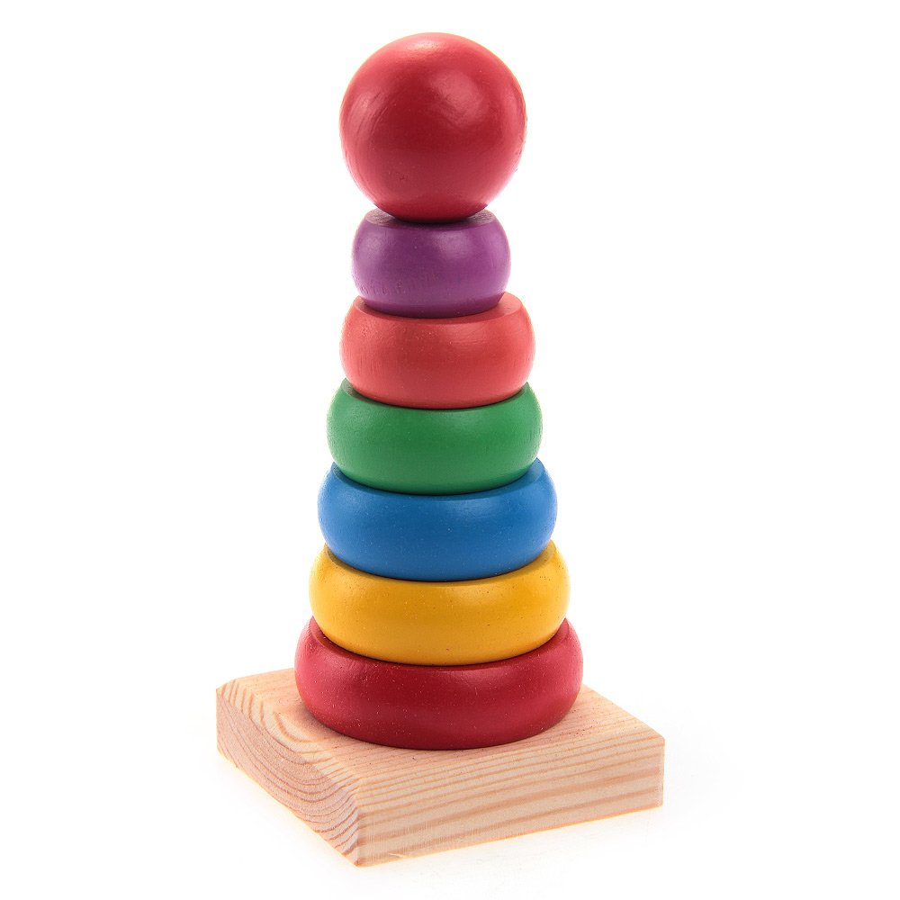 木製カラフルおもちゃ 知育玩具 木製カラフル葉っぱボール転がしタワー ネジ|知育玩具